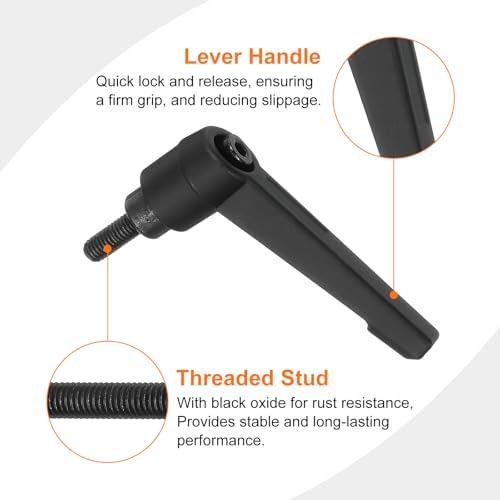 uxcell 2Pcs M5 x 12mm Adjustable Knobs Handle Male Thread Push Button Ratchet Quick Release Locking Rotating Bolt for Lathe Machinery, Black - size: M5 x 12mm
