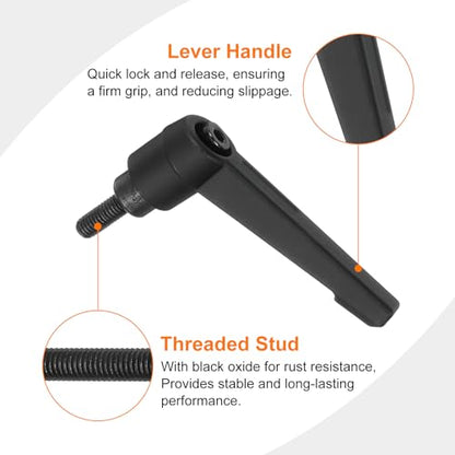 uxcell 2Pcs M5 x 12mm Adjustable Knobs Handle Male Thread Push Button Ratchet Quick Release Locking Rotating Bolt for Lathe Machinery, Black - size: M5 x 12mm