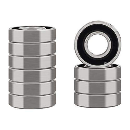 XIKE R8-2RS Sealed Deep Groove Ball Bearings, 6.35x12.7x4.763 mm, 10-Pack - size: R8-2RS - 6.35x12.7x4.763 mm