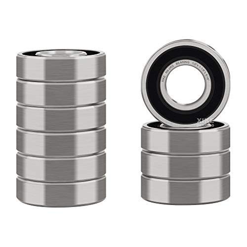 XIKE R8-2RS Sealed Deep Groove Ball Bearings, 6.35x12.7x4.763 mm, 10-Pack - size: R8-2RS - 6.35x12.7x4.763 mm