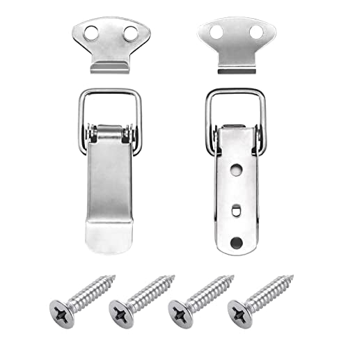 Lesnala 12 Pcs Stainless Steel Spring Toggle Lock with Clasp for Cabinets