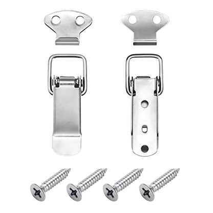 Lesnala 12 Pcs Stainless Steel Spring Toggle Lock with Clasp for Cabinets
