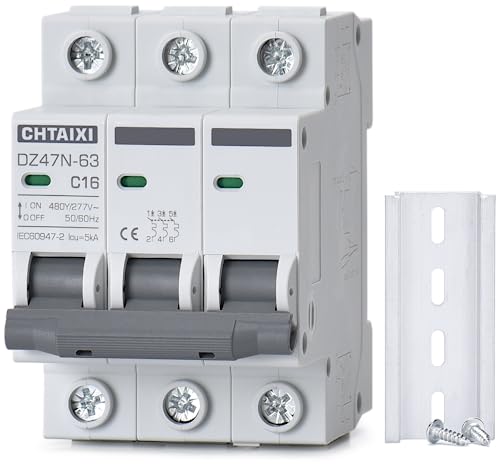 AC Miniature Circuit Breaker, 3 Pole 480V 16 Amp - style: 16 Amp
