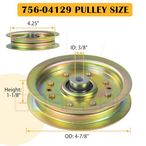 756-04129B Idler Pulley 4.25 for Cub Cadet RZT 50 LTX 1040 Tractors - color: L01 1x756-04129B Yellow