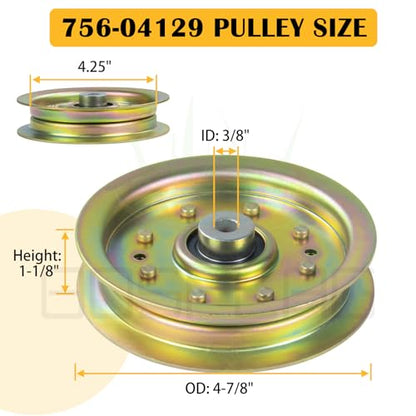 756-04129B Idler Pulley 4.25 for Cub Cadet RZT 50 LTX 1040 Tractors - color: L01 1x756-04129B Yellow