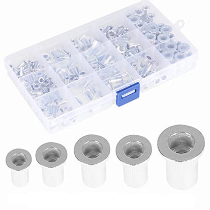 kimllier 150Pcs Rivet Nuts SAE Rivet Nut Assortment Kit Aluminum Threaded