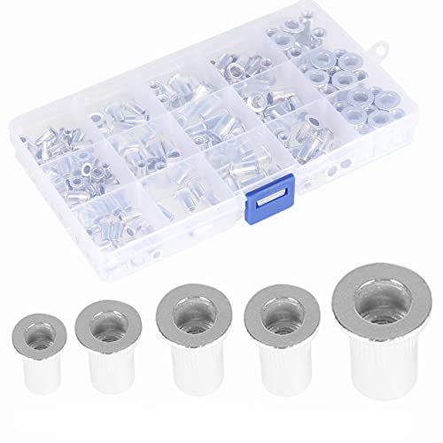 kimllier 150Pcs Rivet Nuts SAE Rivet Nut Assortment Kit Aluminum Threaded