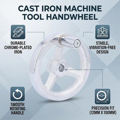 ViaGasaFamido Machine Tool Handwheel, Cast Iron 3.9 Inch