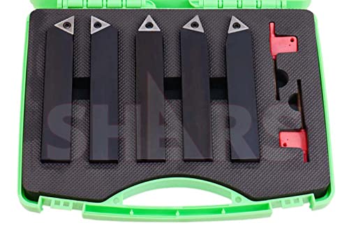 Shars (5 Pcs) 1" Indexable Carbide TCMT Insert Turning Tool Set 404-1044 L] - size: 1" 404-1044
