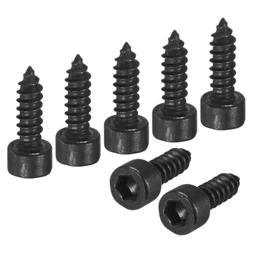 M METERXITY 100 Pack Hex Socket Head Screws, M5x16mm Stainless Steel Bolts Full Thread Self Tapping Screws for Furniture Machinery Electrical Appliances [Black] - size: M5x16mm