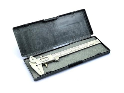Non Digital Vernier Caliper Metric -Imperial Measuring System Tools for Inside, Outside, Depth & Step Measurements (Stainless Steel Body) - style: (STAINLESS STEEL BODY)