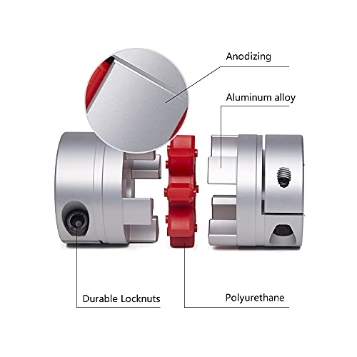 Aluminium Plum Flexible Shaft Coupling Diameter 25mm Length 30mm Connector Flexible Coupler for 3D Printer CNC Machine and Servo Stepped Motor (D25 L30, 6-6.35mm) - size: 6-6.35mm