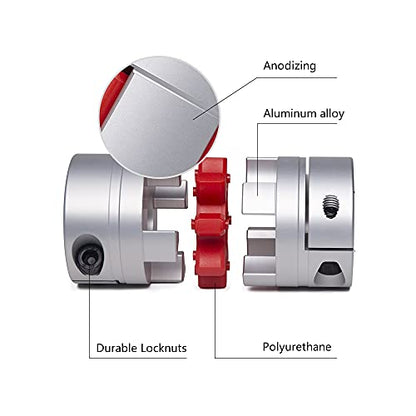 Aluminium Plum Flexible Shaft Coupling Diameter 25mm Length 30mm Connector Flexible Coupler for 3D Printer CNC Machine and Servo Stepped Motor (D25 L30, 6-6.35mm) - size: 6-6.35mm