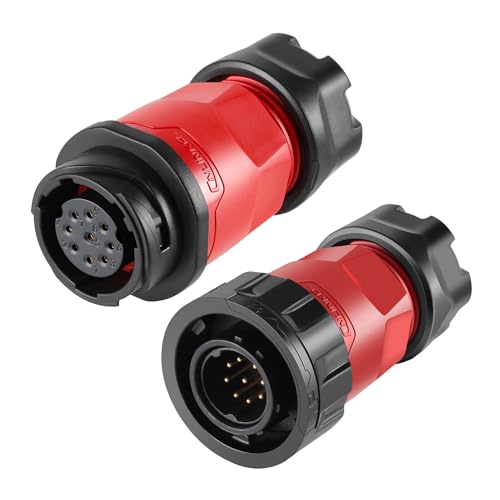 CNLINKO YM-20 9 PIN Industrial Waterproof Connector,IP68 Circular Connector,PBT Plastic Shell Quick Plug Aviation Connector M20 Male Plug and Female Plug - size: 9-Pin, style: Solder-Assembly