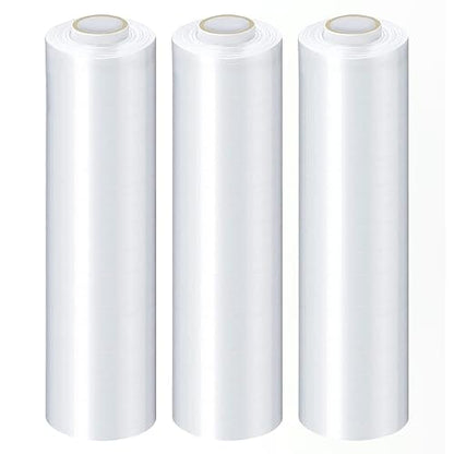 PSBM Stretch Wrap, 128 Rolls 12 Inch x 1500 Feet 90 Gauge Heavy Duty up to 800% Ultimate Stretch Clear Plastic Wrap Industrial Strength Shrink Film for Moving, Packing & Shipping - size: 128 Pack, style: 90 Gauge