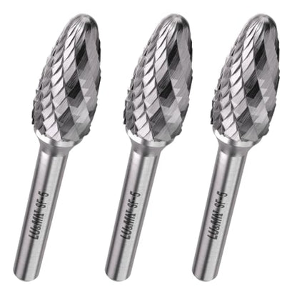 LU&MN SF-5 Tungsten Carbide Burr, 1/2" Head 1/4" Shank, 3 Pcs - style: SF-5,3PCS