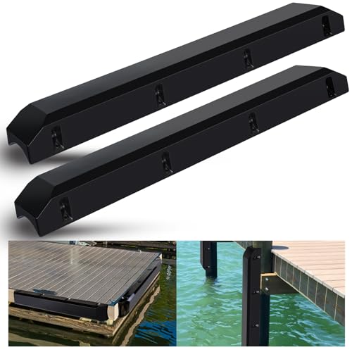 Boat Dock Bumpers for Edge/Piling,Dock Bumpers for Post/Pylon/Straight Edge - style: 2Pack-Black