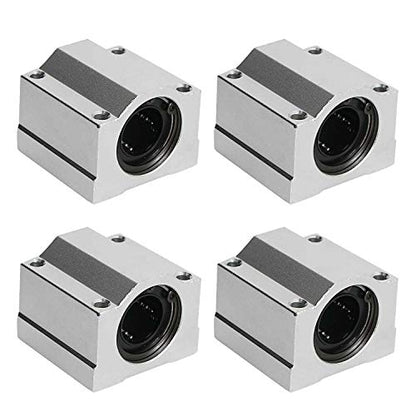 SCS16UU Linear Ball Bearing Aluminum Slide Block, ID 16mm Linear Motion Ball Bearings CNC Slide Bushing, 4 Rows of Steel Balls, Great for CNC, 3D Printer, Linear Rail Guide 4 PCS - size: SCS16UU