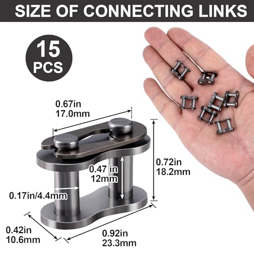 PAGOW 15pcs #428 Chain Master Link Roller, Steel Alloy Heavy Duty Connector for Bike Bicycle Mini Karting Pit ATV Scooter Baja Doodle Bug Motovox Harbor Freight Predator 212cc Go Kart Cart - size: #428 15pcs