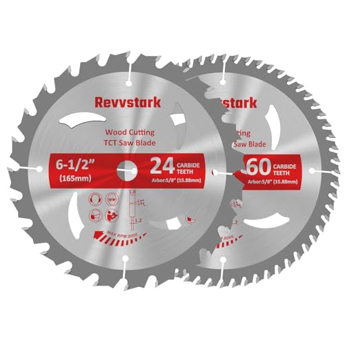 Circular Saw Blade 6-1/2" 24T&60T for Cutting Wood, 5/8" Arbor - size: 6-1/2 In 24&60T