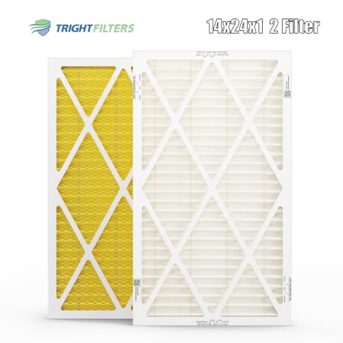 TRIGHTFILTERS 14x24x1 Air Filter MERV 11 HVAC Furnace Filter Pleated 2 Pack - size: 14x24x1