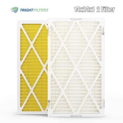 TRIGHTFILTERS 14x24x1 Air Filter MERV 11 HVAC Furnace Filter Pleated 2 Pack - size: 14x24x1