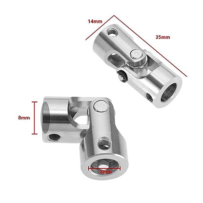 ECSiNG 4Pcs 8mm to 8mm Metal Shaft Coupling Universal Joint Shaft Coupling Flexible Coupling Connector Accessories for Model Car Ships Robots - size: 35mmx14mm