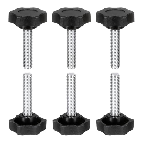 HARFINGTON 6Pcs Star Knob Handle M8 x 35mm Male Thread Metric Carbon Steel - size: M8 x 35mm