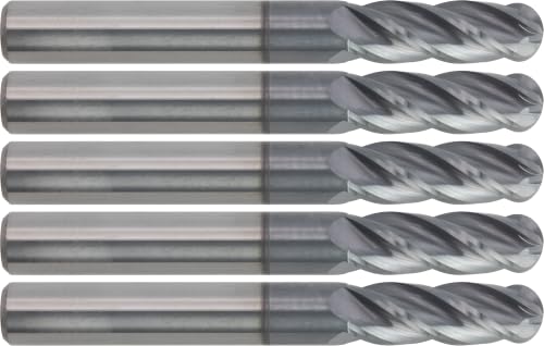 CME Carbide Ball Mill, 5/8" x 1-1/4" x 3-1/2", 4 Fl, TiAlN Coated, 2 pcs
