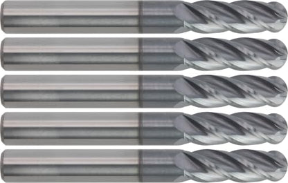 CME Carbide Ball Mill, 5/8" x 1-1/4" x 3-1/2", 4 Fl, TiAlN Coated, 2 pcs