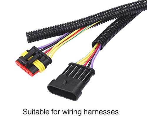 Alex Tech 25ft - 3/4 inch Split Wire Loom Tubing - Black - color: Black, size: 3/4"-25ft