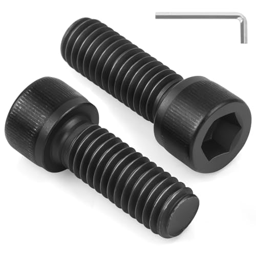 20 PCS M8-1.25 x 16mm Hex Socket Head Cap Screws Bolts, Black Oxide Finish, Allen Socket Drive, 12.9 Grade Alloy Steel M6 Bolts with Hex Wrench, Fully Machine Thread - size: M8 x 16mm