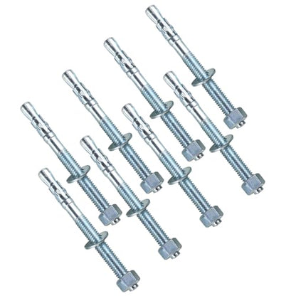 3/8"x4" Wedge Anchors by Zinced of Heavy-Duty Fastener for Cement and Concrete (8pcs Pack) - size: 3/8"x 4"-8pcs