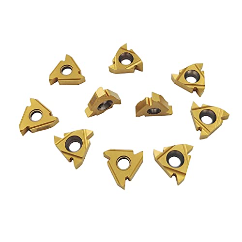 10PCS 16ER AG60 / 16IR AG60 CNC Lathe Indexable Threading Carbide Insert Blade (16ER AG60) (Pack of 2) - size: 16ER AG60 (Pack of 2)