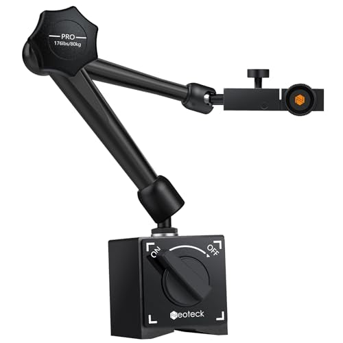 Neoteck 176lbs/80kg Magnetic Base Stand for Dial Indicator,Flexible Arm - color: Black, size: Pro-176lbs/80kg Tensile Force
