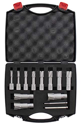 Steel Dragon Tools 13pc. Tungsten Carbide Tipped Annular Cutter Kit 1-3/8" Depth and 1/2 in. to 1-1/16 in.
