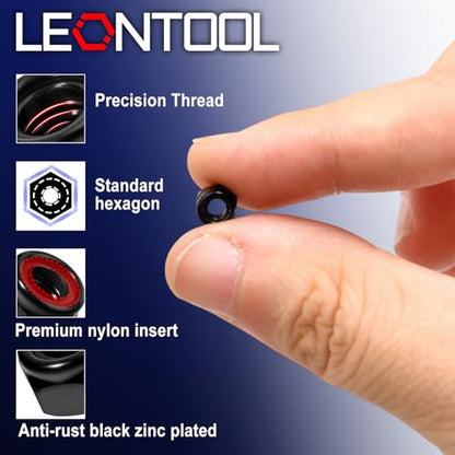50Pcs M4 x 0.7mm Self-Lock Nylon Inserted Hex Lock Nuts, Black - size: M3-Black