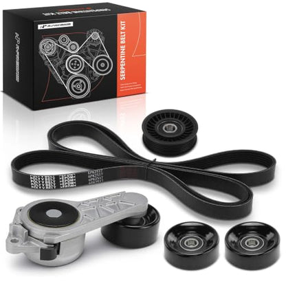 A-Premium Engine Serpentine Drive Belt Kit with Tensioner & Idler Pulley