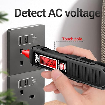 ST181 Clamp Meter with VD807 Non Contact Voltage Tester Measures AC Current, AC/DC Voltage,Capacitance, Resistance, Diodes, Continuity Frequency Backlight Electrican Tools,Pocket-Sized Pen Test