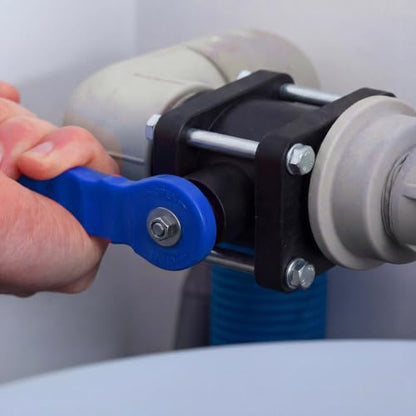 1 Pcs Blue Inline Polypropylene Ball Valve 2" Npt Female Stainless Steel Exterior Chemical Resistant for Water Irrigation Industrial Systems - color: Blue
