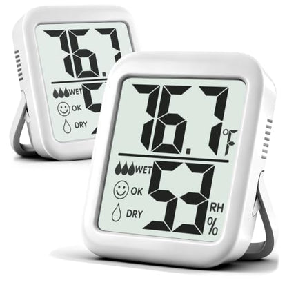 Antonki 2 Pack Room Thermometer Indoor Hygrometer - color: Classic White ( 2 Pcs )