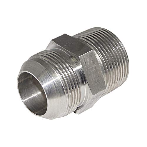 RFS Stainless Steel JIC Flared Tube Fitting, Straight, 1/2" Tube OD JIC Male x 3/8" NPT Male - size: 1/2"JIC x 3/8"NPT