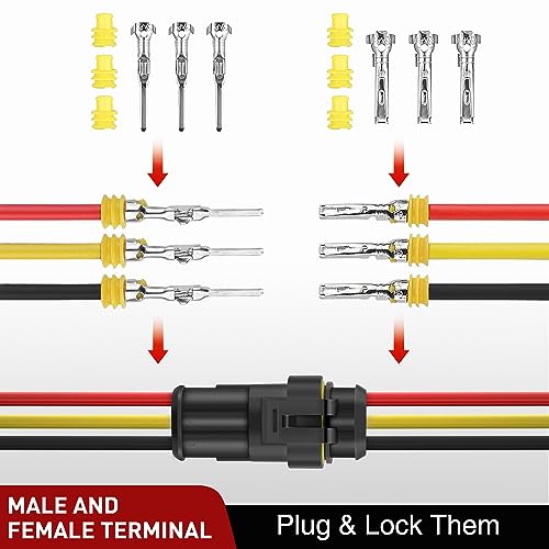 Nilight 622PCS 1 2 3 4 5 6 Pin Electrical Connector ‎Plug and Play 43 Sets - size: 1-6Pin Connector 622Pcs