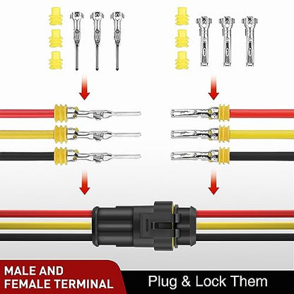 Nilight 622PCS 1 2 3 4 5 6 Pin Electrical Connector ‎Plug and Play 43 Sets - size: 1-6Pin Connector 622Pcs