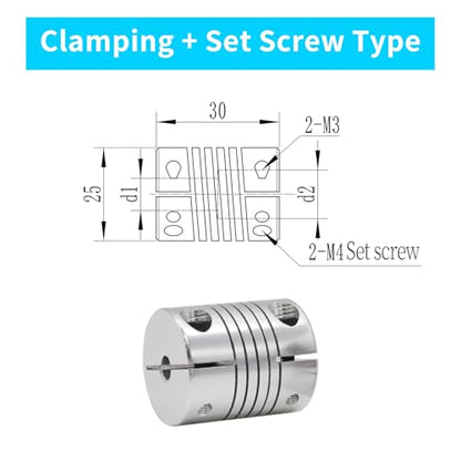 2 Pieces 10mm to 12mm Stepper Motor Shaft Coupling 30mm Length 25mm Diameter Shaft Coupler Aluminum Alloy Joint Connector for 3D Printer CNC Machine DIY Encoder - size: 10mm to 12mm