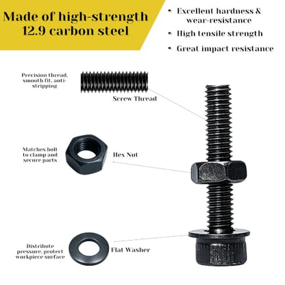 870PCS M3 Hex Socket Screw Assortment Kit, M3x6/8/12/16/20/25/30 mm