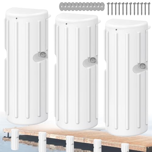 Dock Bumpers, Boat Dock Bumper Fender for Edge & Side, Marine-Grade PVC Fenders Guards for Docking, UV-Resistant, Edge Protection & Dock Guard, Includes 304 Stainless Hardware, 3Pack - White - style: 3PACK-WHITE