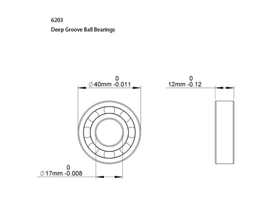 6203-2RS Bearing 10 Pack Double Sealed Deep Groove Ball Bearings,17x40x12mm,Pre-Lubricated for High RPM (RS, 6203) - size: 6203, style: RS