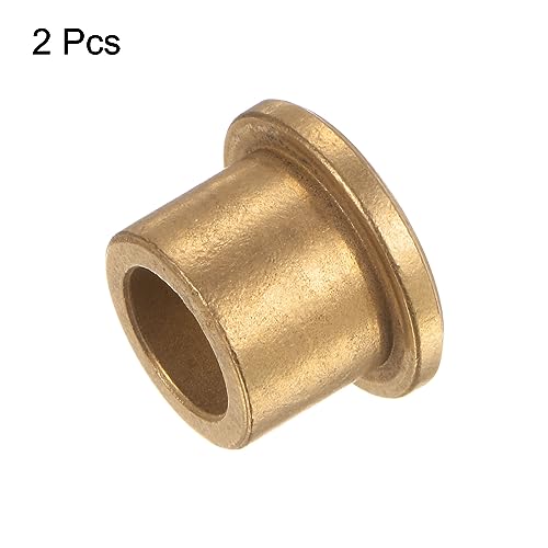 HARFINGTON 2pcs Flange Bearing Sleeve 12mmBore,18mmOD,16mm L,Bronze Bushing - size: 12mm x 18mm x 16mm