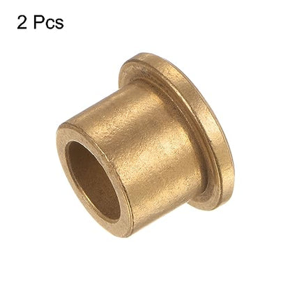 HARFINGTON 2pcs Flange Bearing Sleeve 12mmBore,18mmOD,16mm L,Bronze Bushing - size: 12mm x 18mm x 16mm